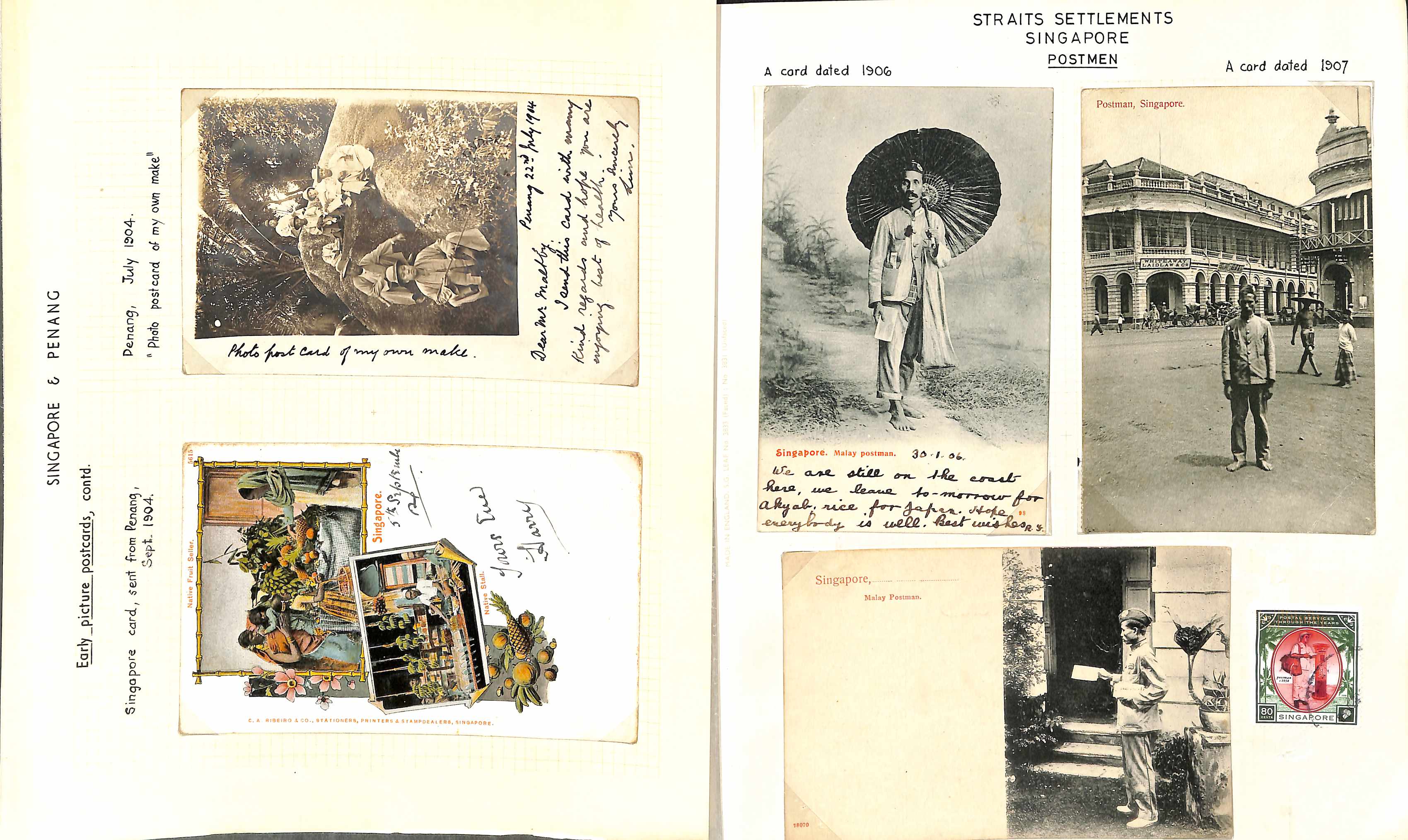 1899-1937 Picture postcards including postmen (3), policeman (also a photo), stamp and coin cards ( - Image 2 of 8
