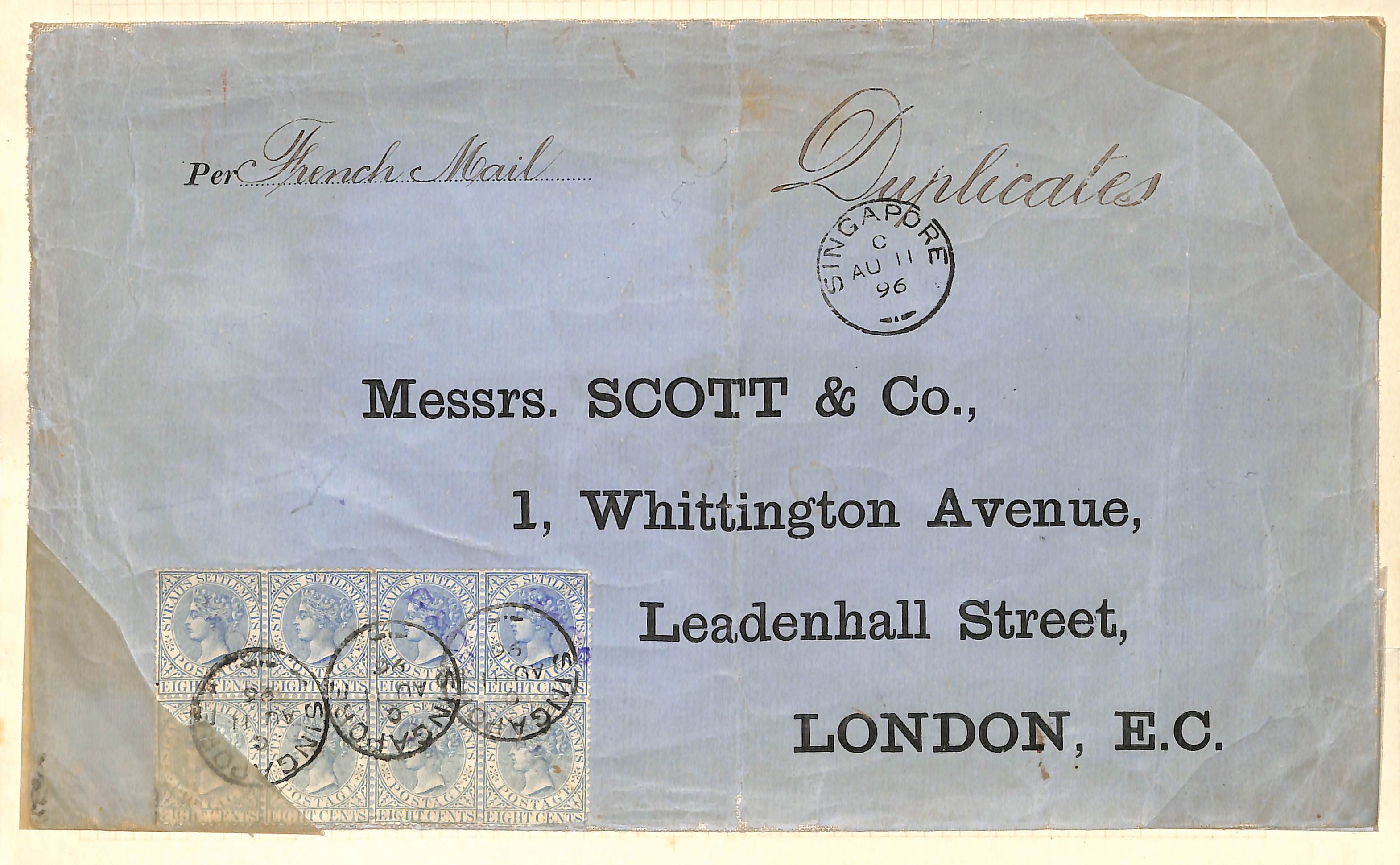 1883-1900 Covers, various QV frankings, including 1883 covers franked 10c to England (2, one with - Image 3 of 3