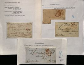 1808-40 Entire letters or entires (24) and fronts (41) all with single or double rim crowned