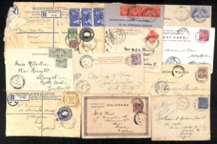 Tanjong Pagar. 1899-1930 Covers and cards, various types of cancels, including 1894 Ethnological