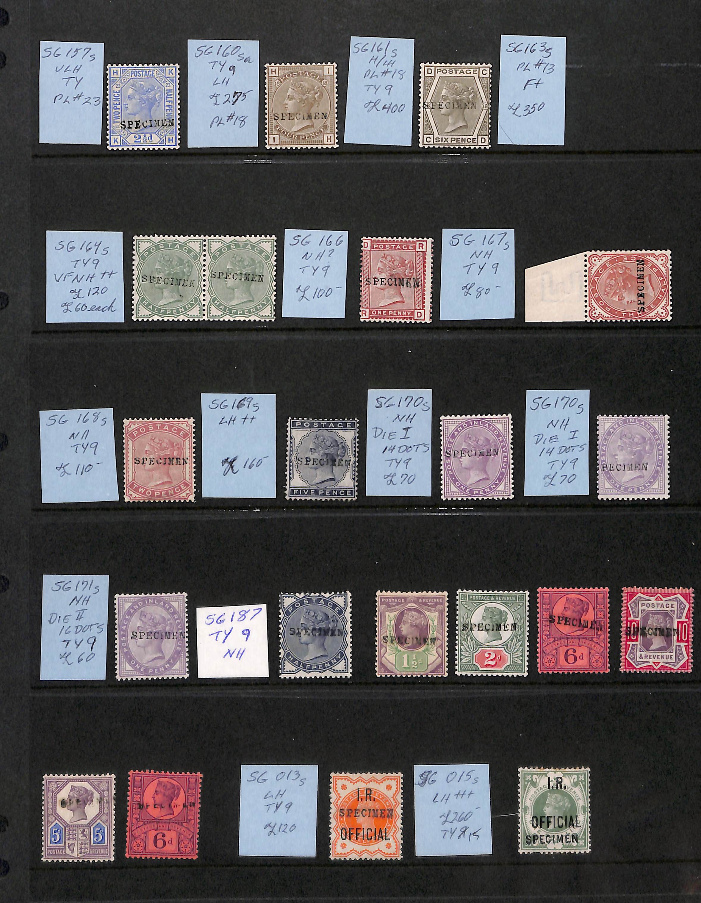 1880-89 QV Issues, watermark Imperial Crown, all handstamped "SPECIMEN", comprising 1880-83 2½d - Image 2 of 3