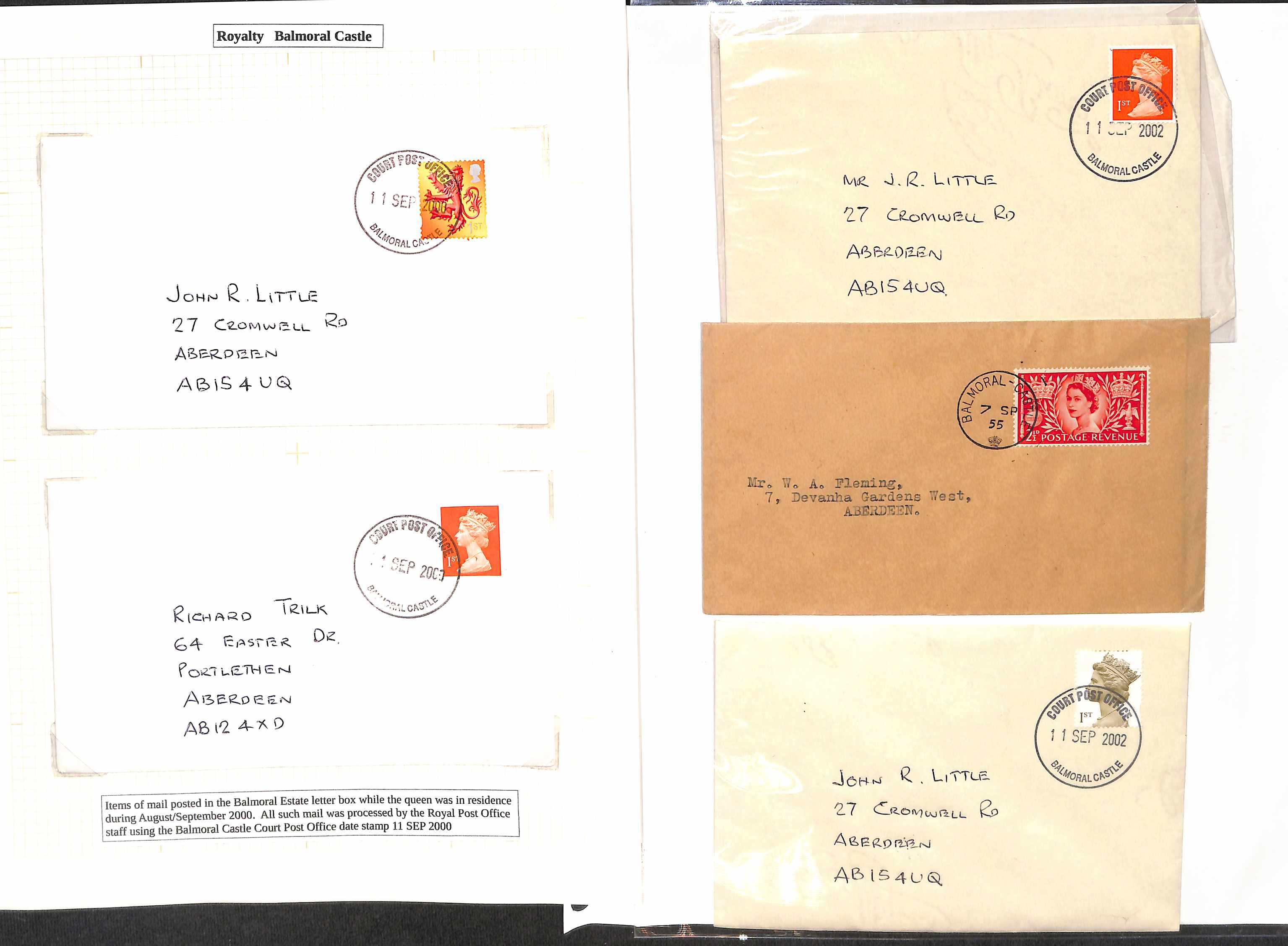 Balmoral Castle. 1894-2002 Covers and cards with circular datestamps of Balmoral Castle (52, some on - Image 7 of 15