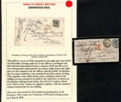Officers Letters. 1869-70 Covers from Lahore or Rawalpindi both signed by army officers, sent via