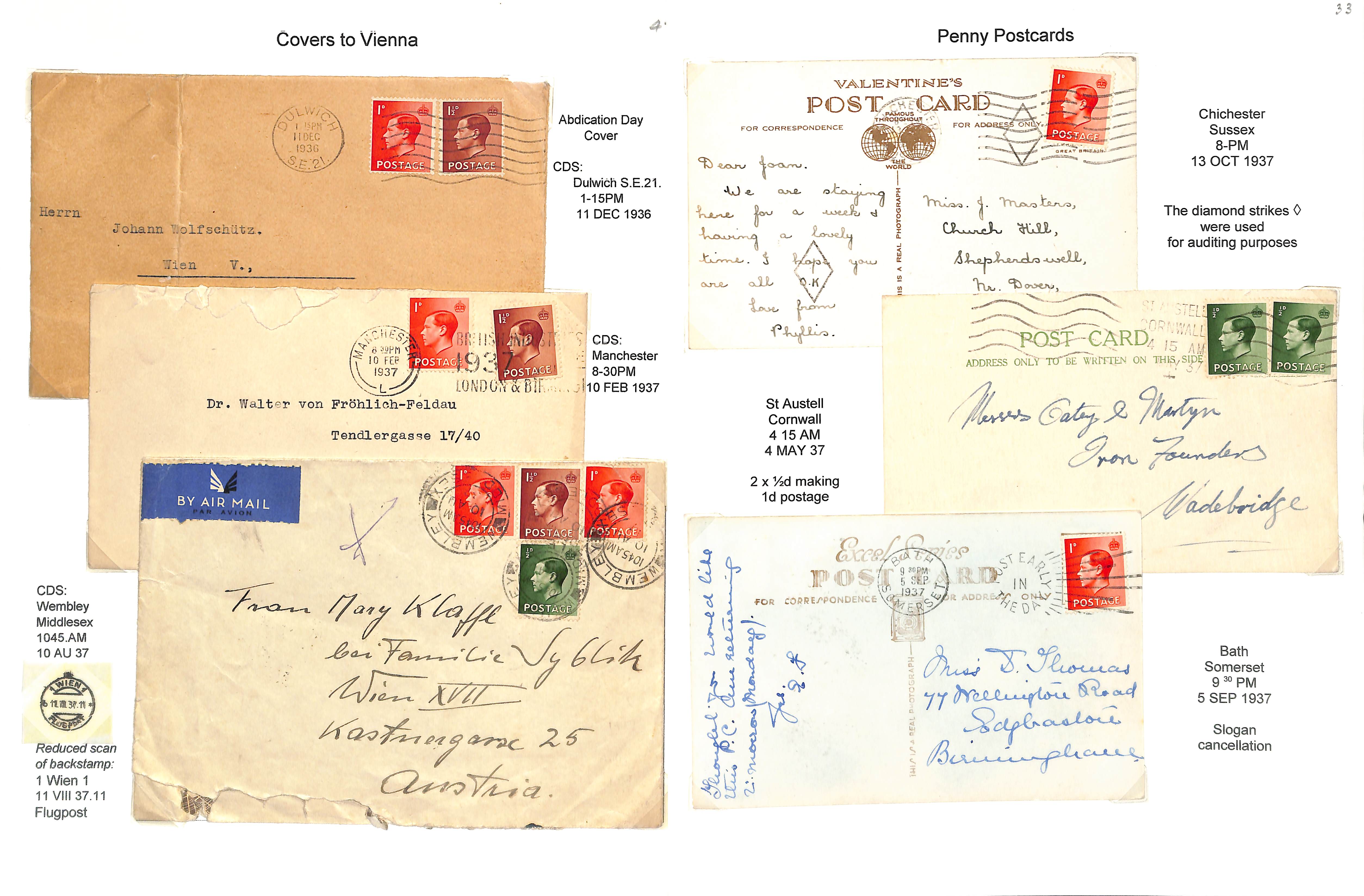 King Edward VIII. 1936-39 Covers and cards bearing KEVIII stamps including First Day Covers (some - Bild 9 aus 20