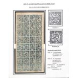 1879 Perforated ¼a green, value in parenthesis, unused sheet of 32, upright embossing, 6/4 with