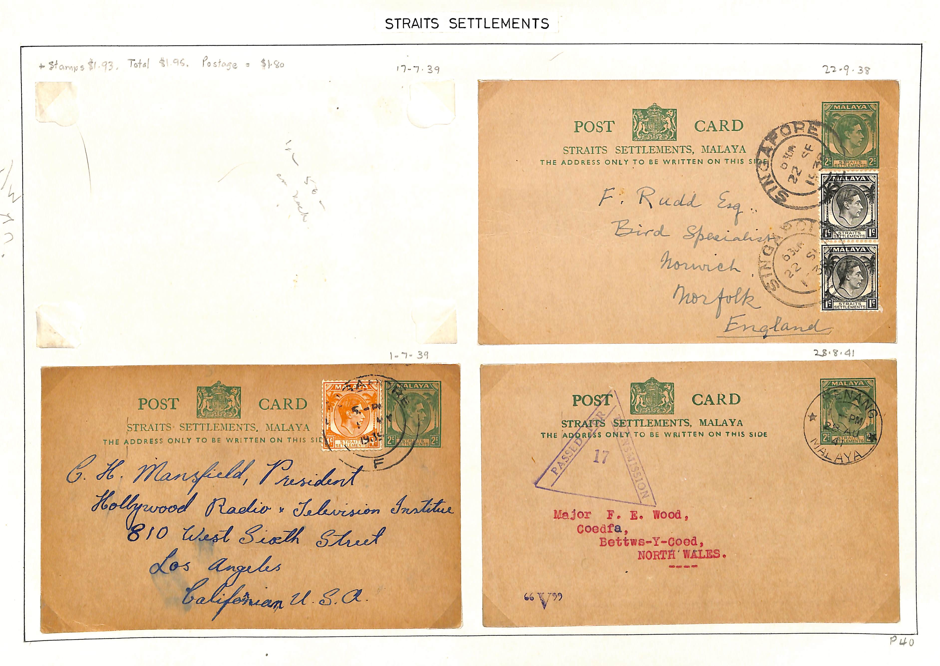 1937-40 KGVI 2c Green postcards Specimen, unused or used (11), 2c + 2c reply cards Specimen, - Image 4 of 4