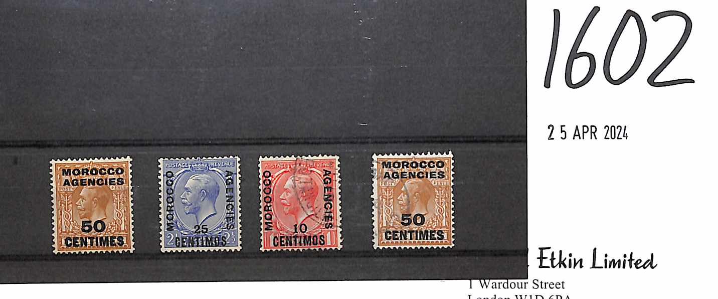 Spanish/French Currencies. 1914-34 KGV Watermark varieties comprising Spanish Currency 1914-26 10c - Image 3 of 3