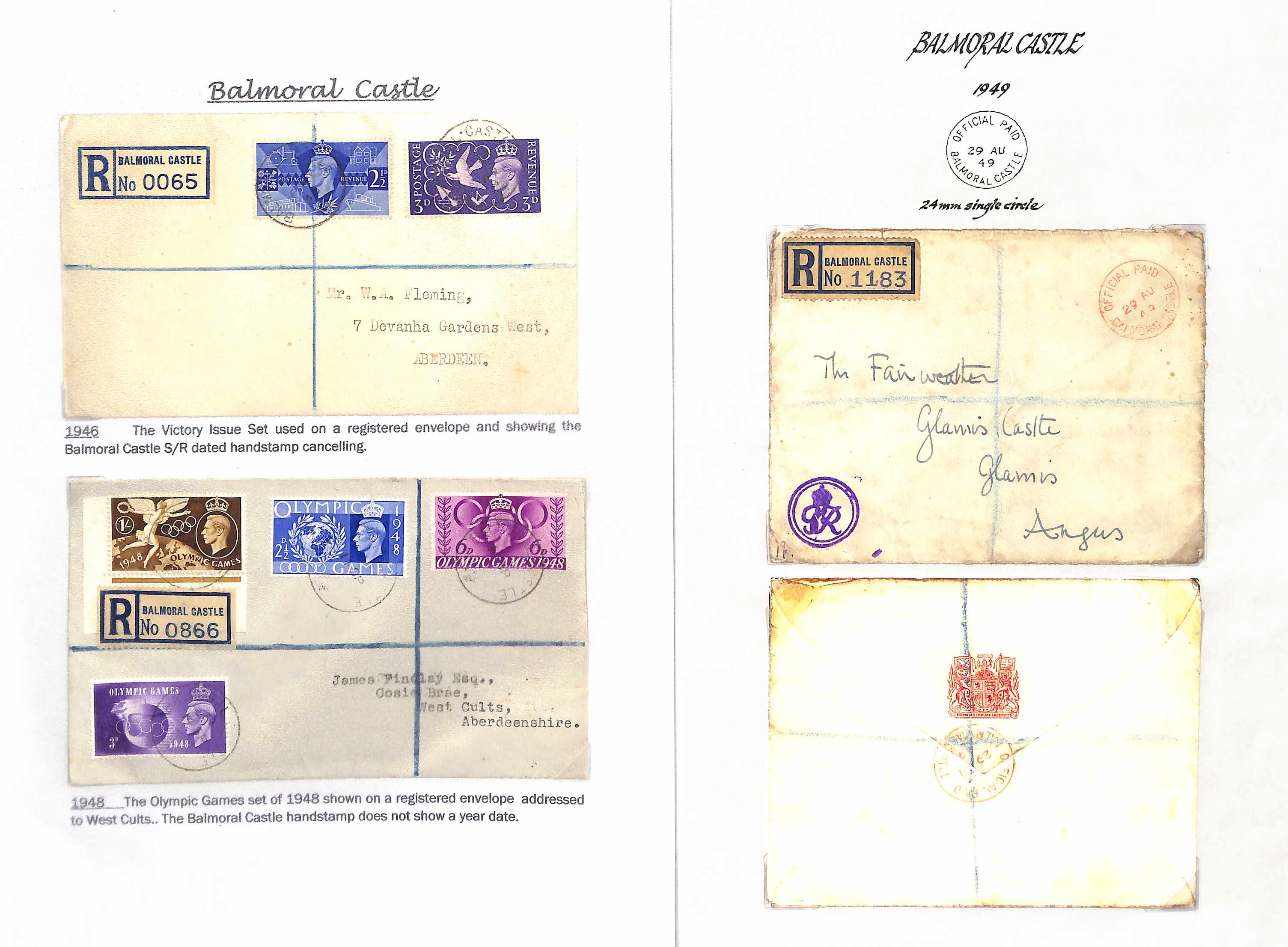 Balmoral Castle. 1894-2002 Covers and cards with circular datestamps of Balmoral Castle (52, some on - Image 9 of 15