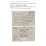 Internee Mail - Tanganyika. 1942 (Jan 19) Stampless cover to Italy with Tabora c.d.s and violet