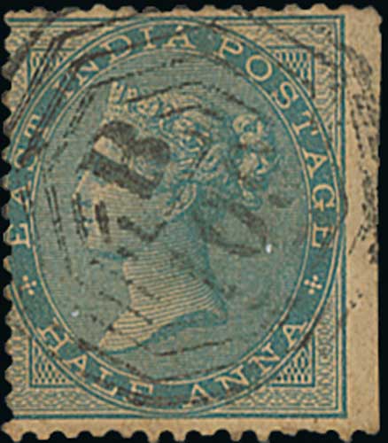 1854-65 Stamps used in Malacca, Penang (7) or Singapore (40) including 1856 ½a blue with