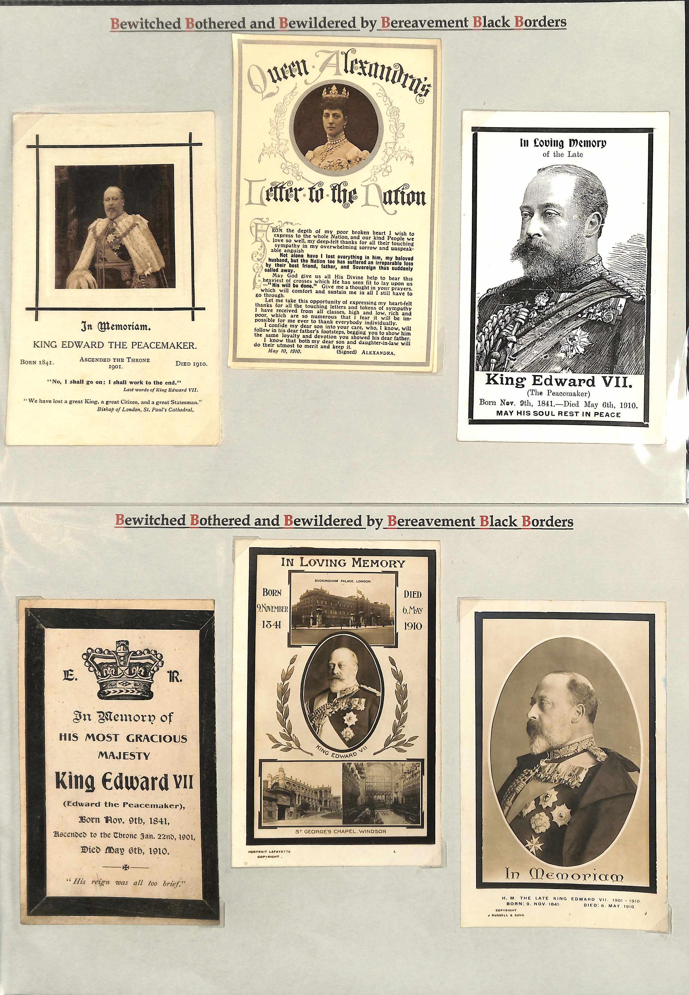 King Edward VII/Queen Alexandria. 1901-25 Mourning covers, letters, ephemera and picture postcards - Image 8 of 24