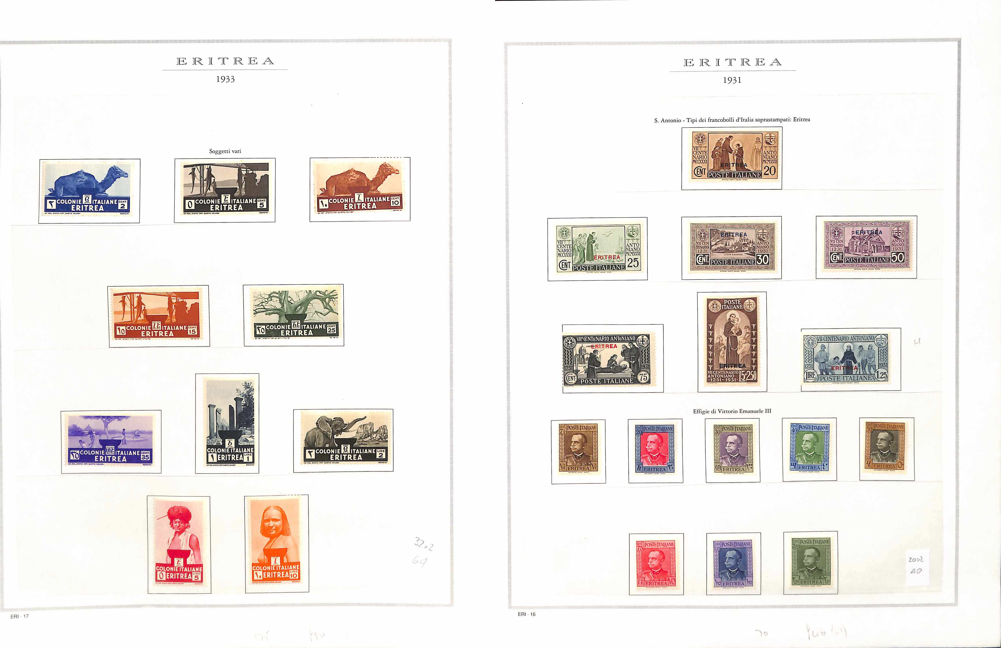 Italian Colonies. 1881-1935 Mint and used collection with issues for Eritrea including 1893 set - Image 8 of 19