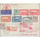 Gibraltar. 1928 (July 28) Registered cover to Recife franked 1/9, with cachets of the 4th South