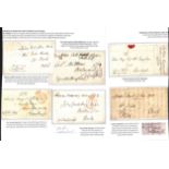 1743-1839 Entire letters all franked with M.Ps signatures which differ to those used on their