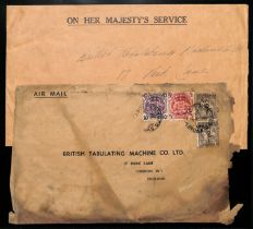 From Australia. 1954 (Mar. 12) Covers enclosed within oversize O.H.M.S. buff ambulance envelopes,