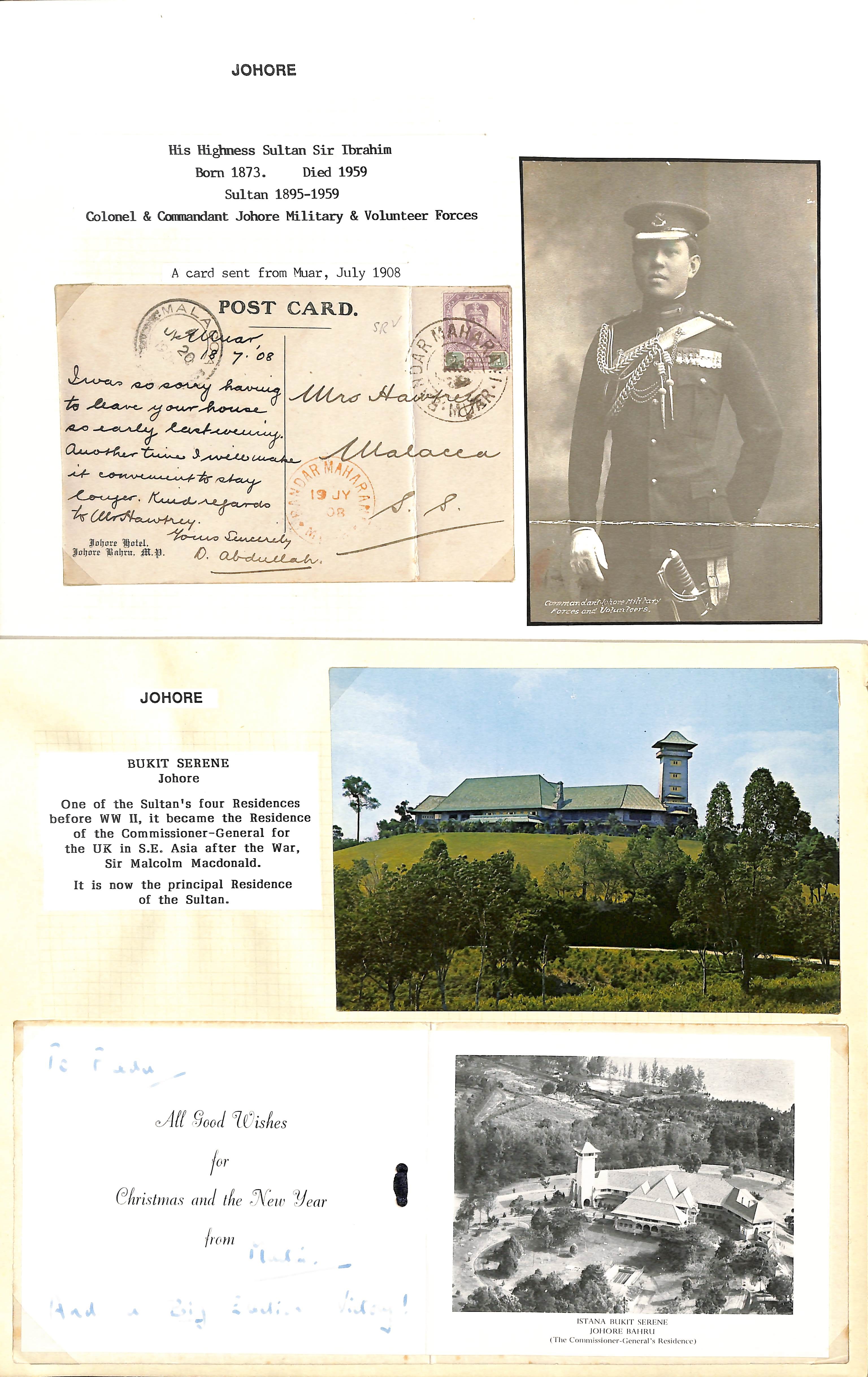 Johore. 1908-64 Covers, cards and ephemera including 1913 Red Band envelope from Kota Tinggi to - Image 6 of 7