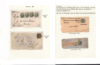 Karachi. 1856-c.1880 Covers with Karachi cancels, comprising 1856 cover to Delhi bearing 1854 ½a and