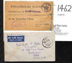 1945 (July 9 / Oct 15) Stampless O.A.S Covers with Indian "F.P.O / No. 46" datestamps, one on a