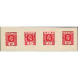 1912 KGV "Postage Postage" stamp proofs with the frame lines removed, with a composite proof