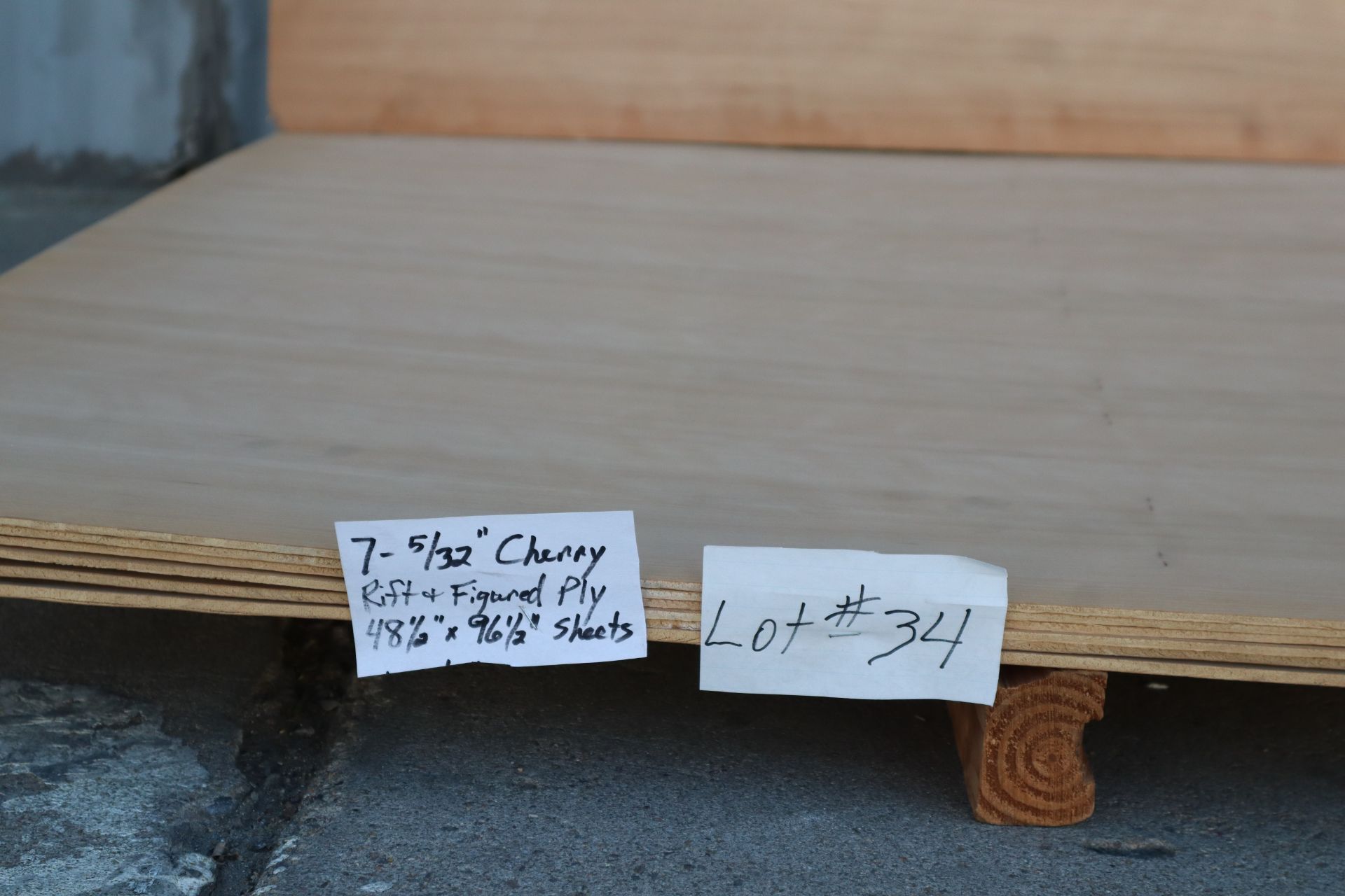 7-Sheets 5/32" Cherry Rift & Figured Plywood, 48-1/2x96-1/2" - Image 4 of 4