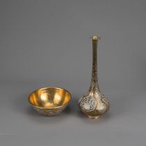 Oriental Rose Water Vase and Bowl
