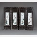 Four Chinese Porcelain Panels