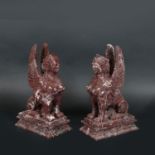 Pair of French Marble Sphynxes