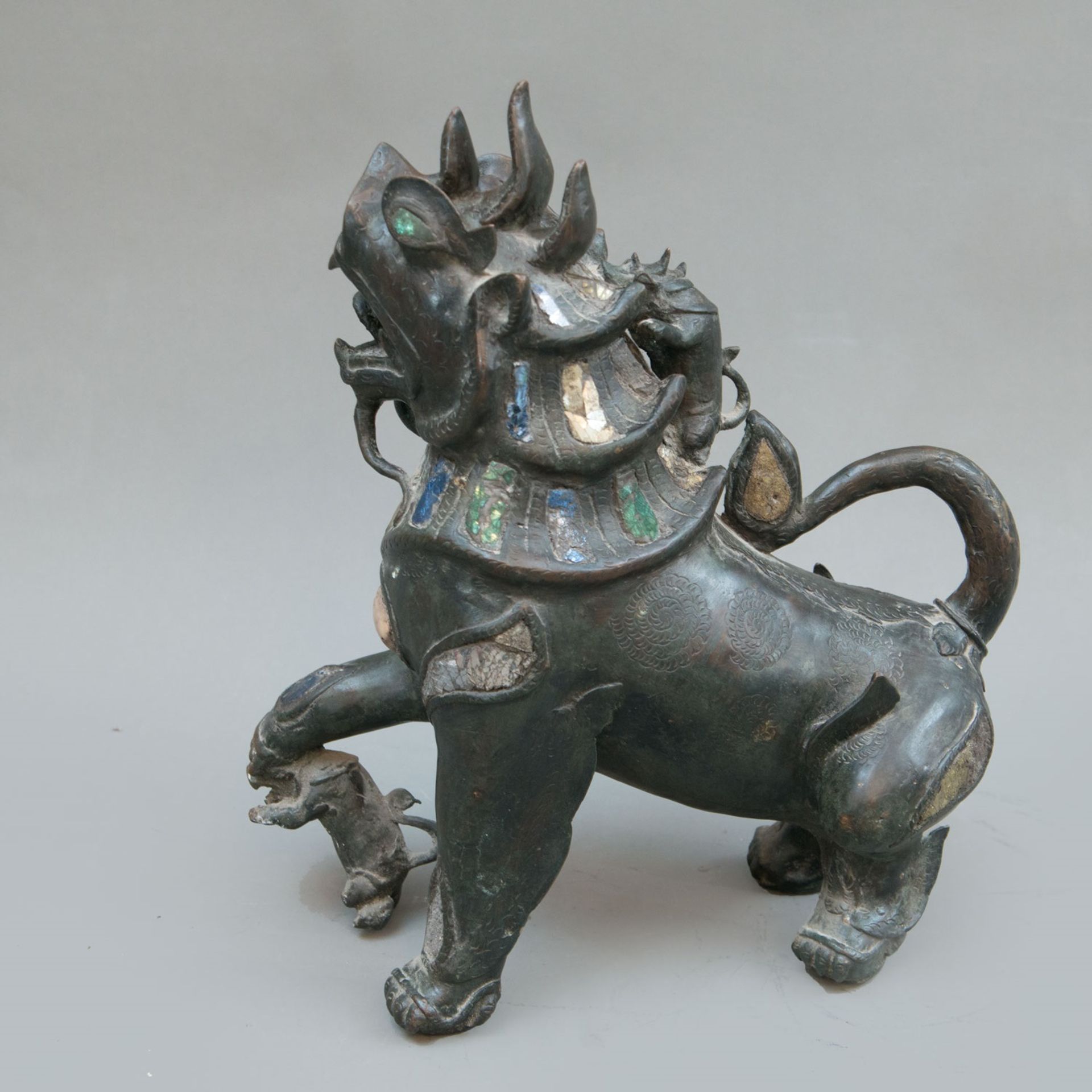 Chinese Bronze Fo Lion - Image 3 of 3