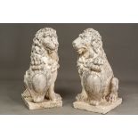 Pair of Florentine Portal Lions