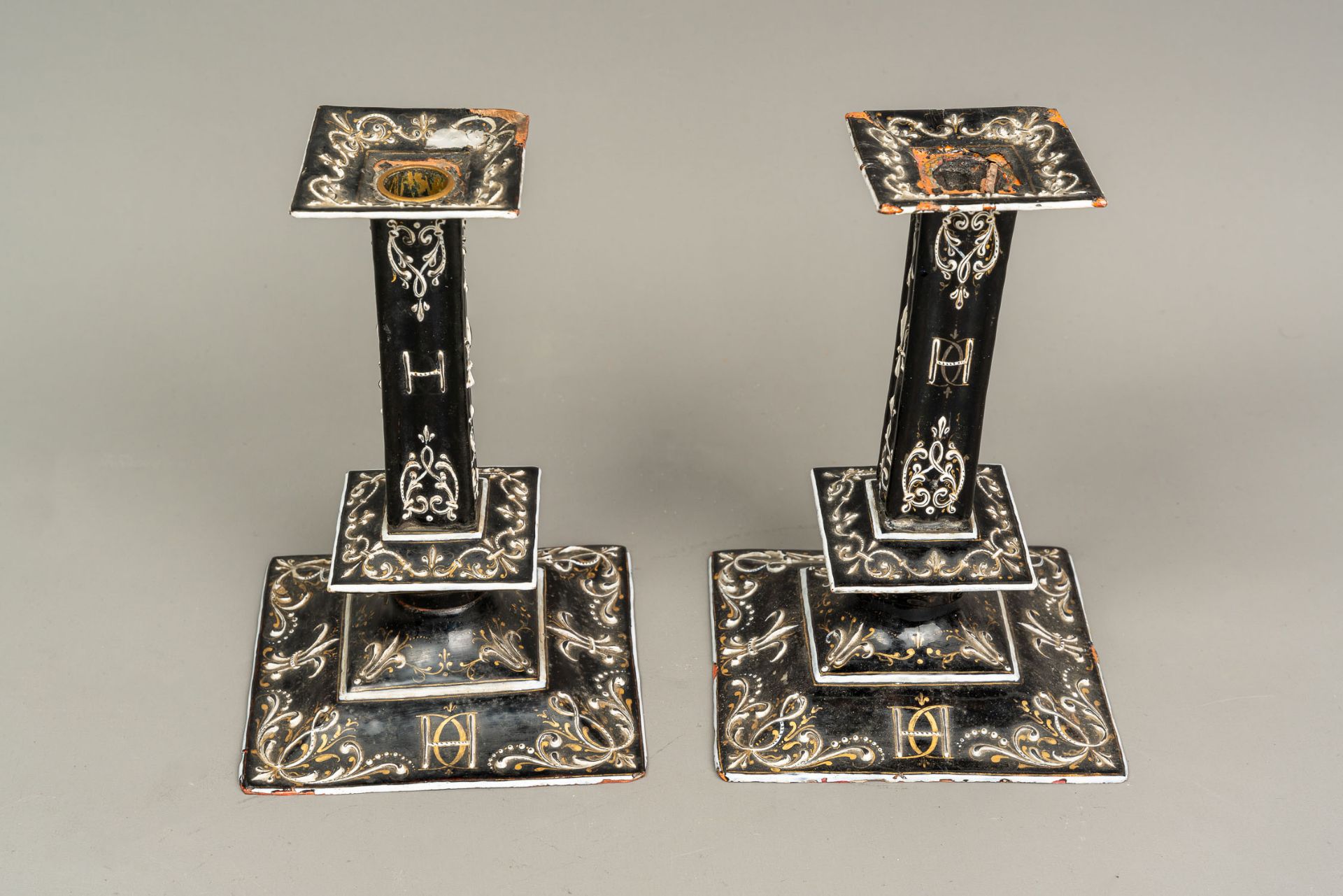 Pair of Limoges Candle Sticks
