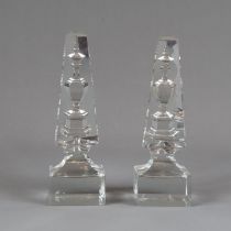 Two Bohemian Glass Stands
