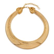 COLLIER TUBO GAS EN OR 14K ET METAL DORÉ