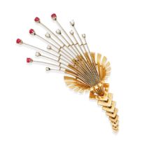 BROCHE RUBIS ET DIAMANTS