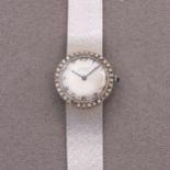 LANCO MONTRE BRACELET EN OR GRIS ET DIAMANTS - Vers 1960