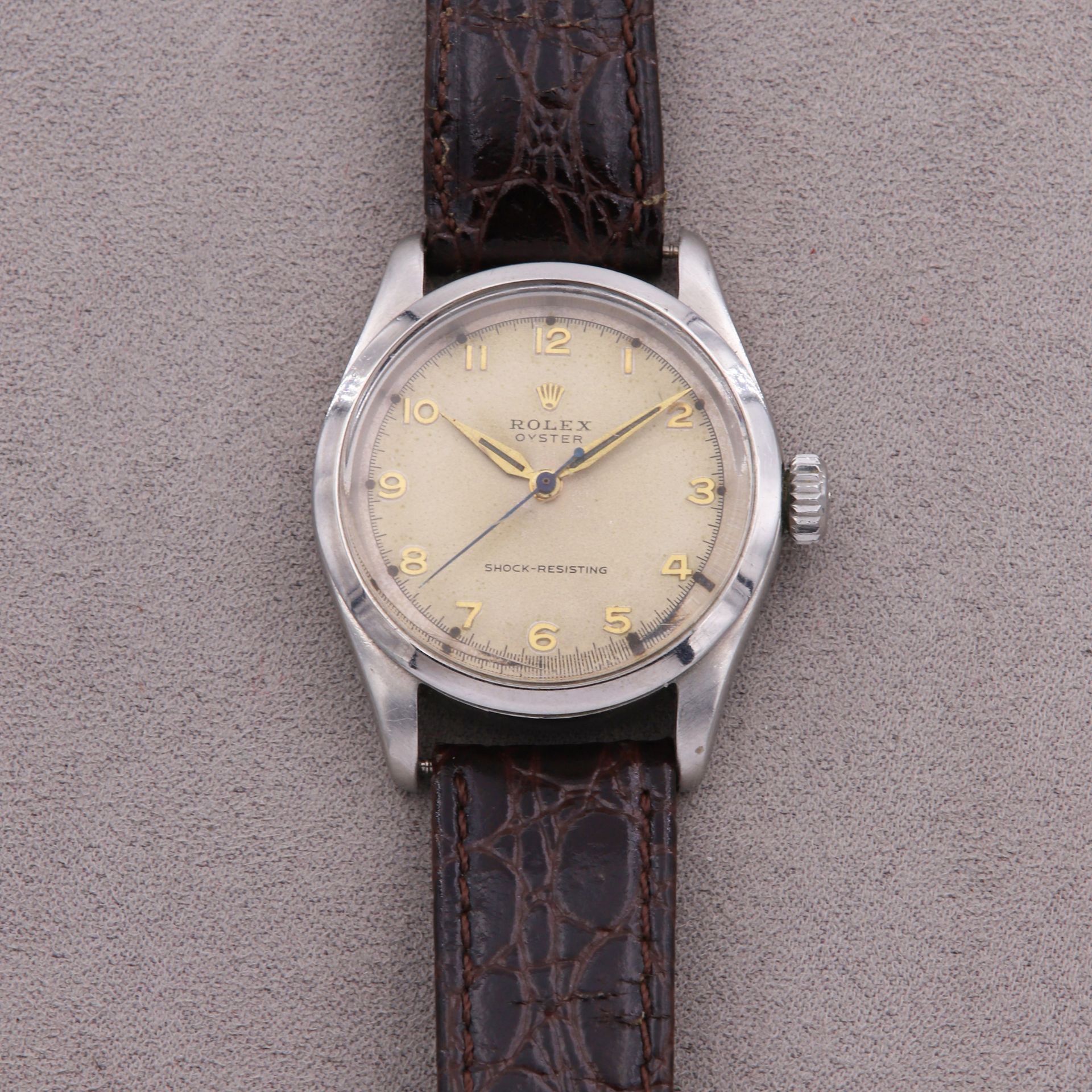 ROLEX OYSTER SHOCK-RESISTING, RÉF. 6244, EN ACIER - Vers 1962