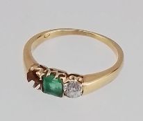 Brillant Smaragd Damenring