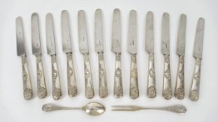 12 Obstmesser, um 1860, Lened