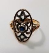 Saphir Diamant Damenring