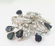 Saphir Brillantbrosche, um 1970