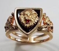 Herrenring mit Löwenkopfmotiv