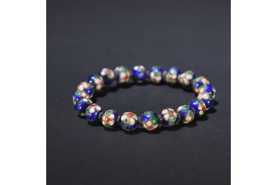 CLOISONNE ENAMEL BEADED BRACELET - Image 3 of 9