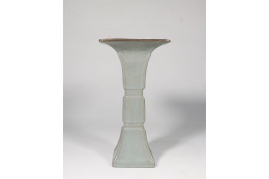 SILVER-MOUNTED RU-WARE GU VESSEL - Image 3 of 9