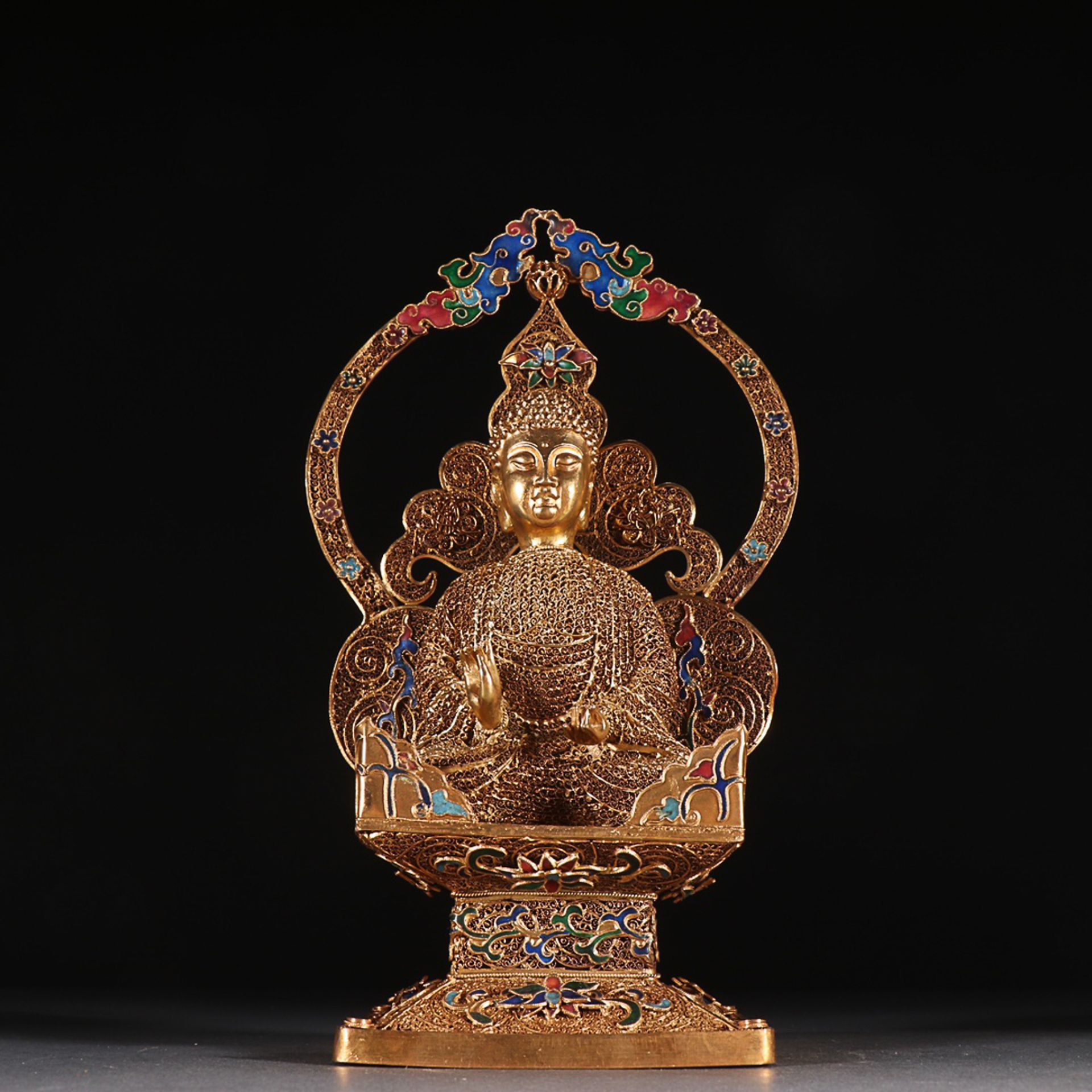 GILT-SILVER FIGURE OF SAKYAMUNI