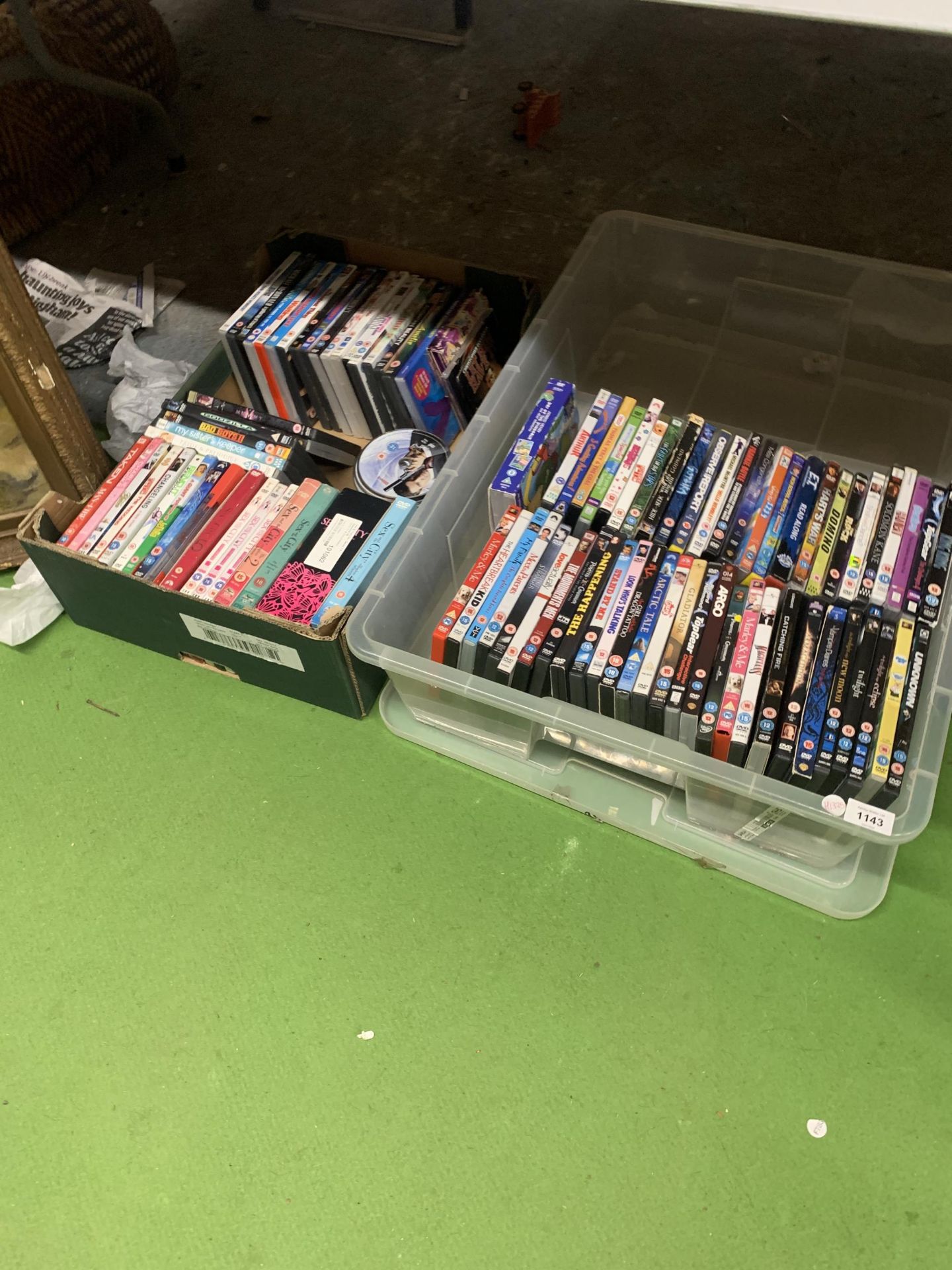 TWO BOXES OF ASSORTED DVDS