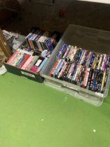 TWO BOXES OF ASSORTED DVDS