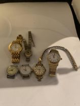 SIX LADIES WATCHES TO INCLUDE A TIMEX, SEKONDA, MONTINE, ETC