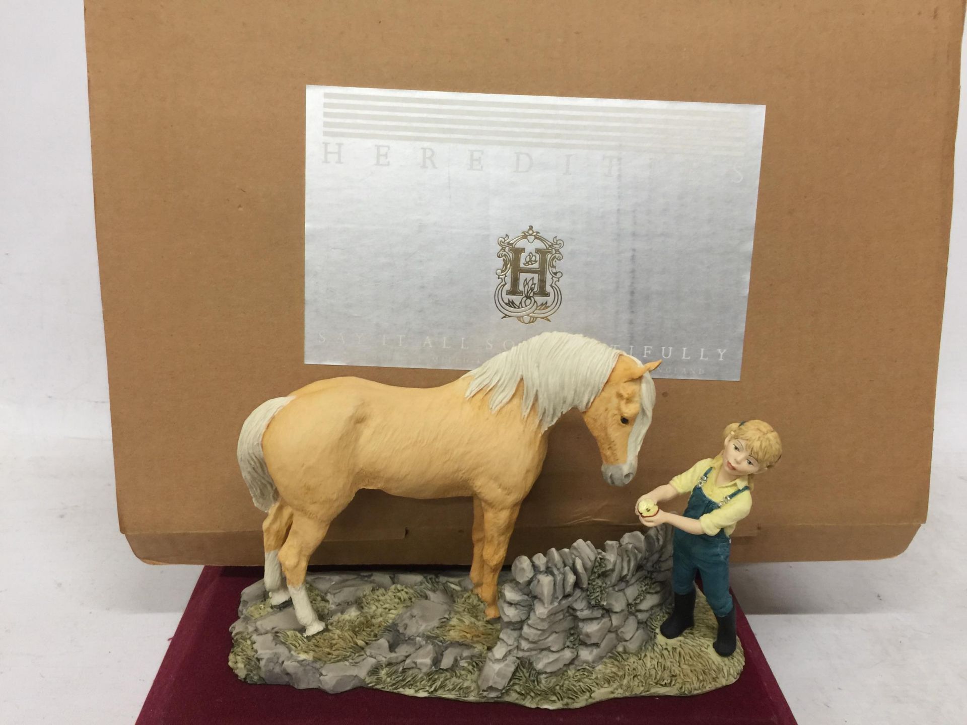 A HEREDITIES FIGURE OF A GIRL WITH PONY, NO. PG21 WITH BOX, DATED AND SIGNED 1987 - Bild 5 aus 5