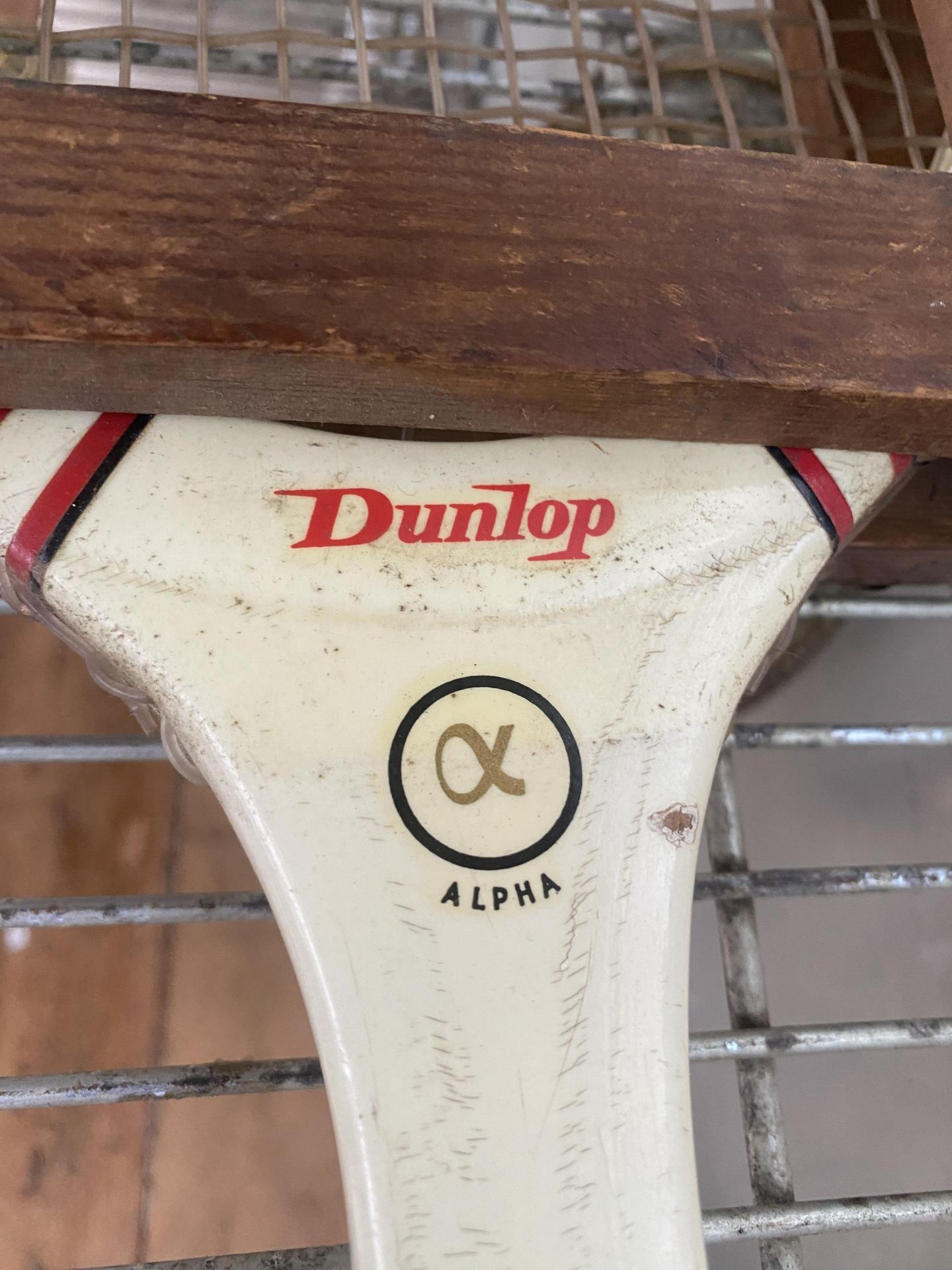 A VINTAGE WOODEN TENNIS RACKET WITH WOODEN COVER AND TWO PAIRS OF WOODEN JUGGLING CLUBS - Image 4 of 7