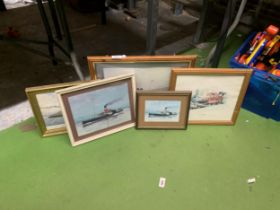 A COLLECTION OF BOAT AND TRAIN PRINTS