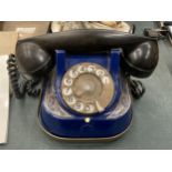 A VINTAGE 'BELL TELEPHONE' COMPANY BLUE DIAL TELEPHONE